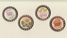 FOUR CROWNS Four COPPER Bottle Cap HANDMADE Accents scrapbooking