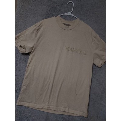 Fear Of God Essentials Shirt Mens Large Short Sleeve Logo Tee Biege Midweight L