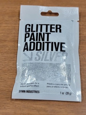 Symn Glitter Paint Additive Crystals for Acrylic Paint, Silver, 1oz.