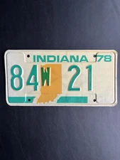 1978 Indiana License Plate 84w 21 Vigo County 
