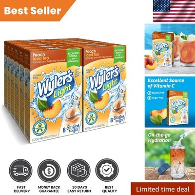 Convenient Peach Iced Tea Drink Mix - 12 Boxes of 8 Packets, 96 Servings Total