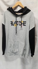 Womens No Boundaries Size XL Black And Gray Love Hoodie Sweatshirt