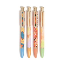U Brands Monterey Ballpoint Pens, 4-Pack, Bold 1.0mm, Black Ink, Gold Accents