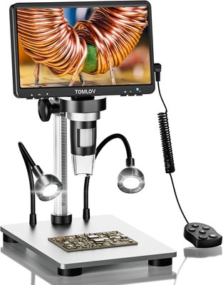 TOMLOV DM9 7'' LCD Digital Mikroskop 1200X, 1080P USB Lötmikroskop, 