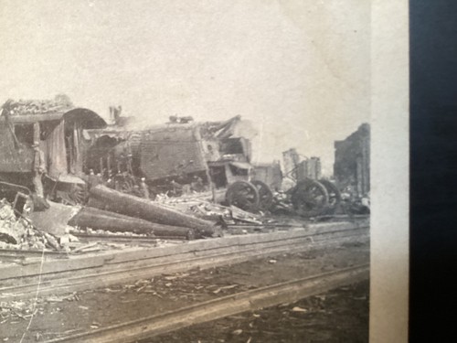 Locomotiva Murphysboro IL M & O negozi ferroviari distrutta dal 1925 Tornado RPPC - Foto 7 di 11