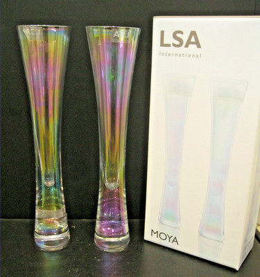 2x LSA Moya perlmutt/irisierende Sektflöten 250 mm - verpackt, beschriftet, NEU