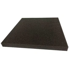 Foam Sheet, Open Cell, 12 In W, 12 In L, 3/4 In Thick, Charcoal, Zusa-Pu-101