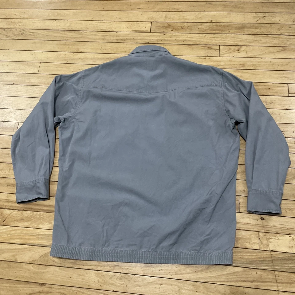 Cabelas Vintage Twill Quarter Button Shirt Men XL Reg Gray Blue Cuffed Hunting - Image 2 of 4