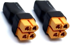 2PCS No Wire 1 XT60 Male to 2 XT-60 Female Parallel Battery Connectors...