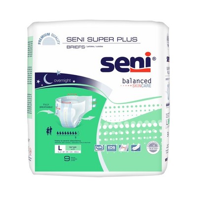 Seni Incontinence Brief Breathable / Overnight S-LA09-BP1 Heavy to Severe 9 Ct