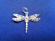 GRANDMA GRABE'S BEAUTIFUL VINTAGE 925 STERLING SILVER DRAGONFLY 1.53G PENDANT