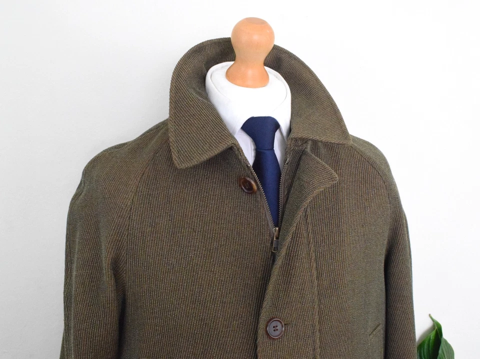 AQUASCUTUM Cavalry Twill Country Coat Size Small 38R/48R Raglan Fleece Lined - Image 2 of 4