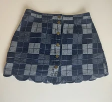 Smak Parlour Denim Check Skirt Women’s Size XL