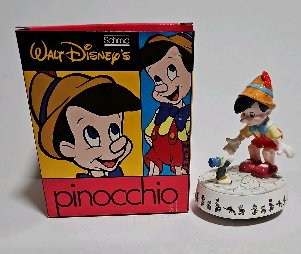 Sinzyo Scatola Musicale Vintage In Legno Di Noce, Movimento Meccanico Sankyo, Melodia 'When You Wish Upon A Star', Dimensioni 7,1x6,6x4,1 Cm, Regalo Originale