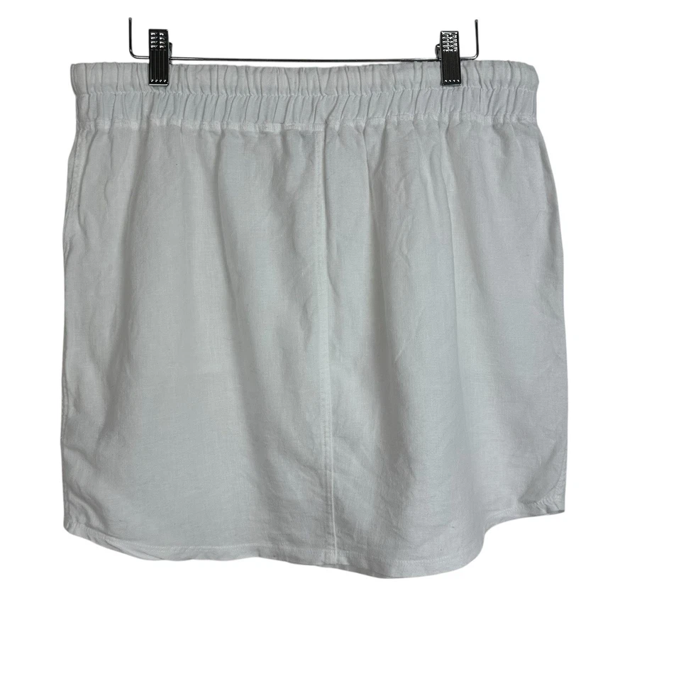 James Perse Falda de Lino Mujer 3 EE. UU. Grande Blanca Minimalista Verano Costero Foto 2 de 4