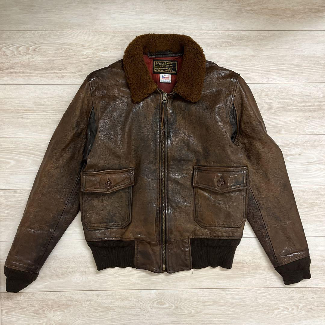 Avirex Us Navy G-1 Flight Jacket 40 Brown _#ar684