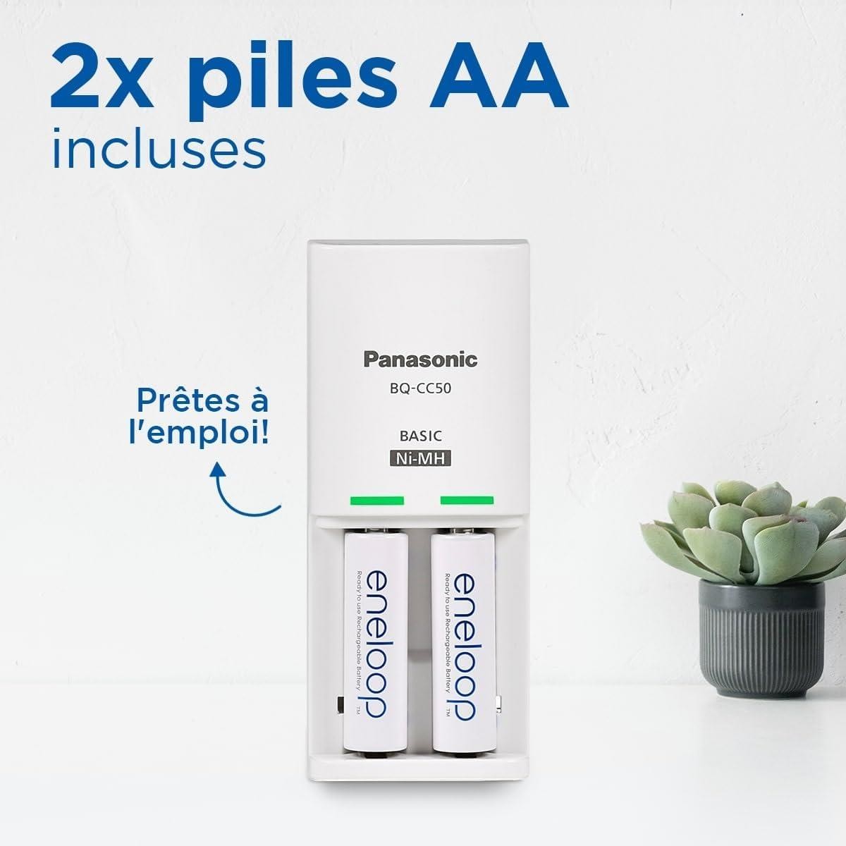 Chargeur Compact Panasonic résout le problème des piles jetables avec 2 AA - 3