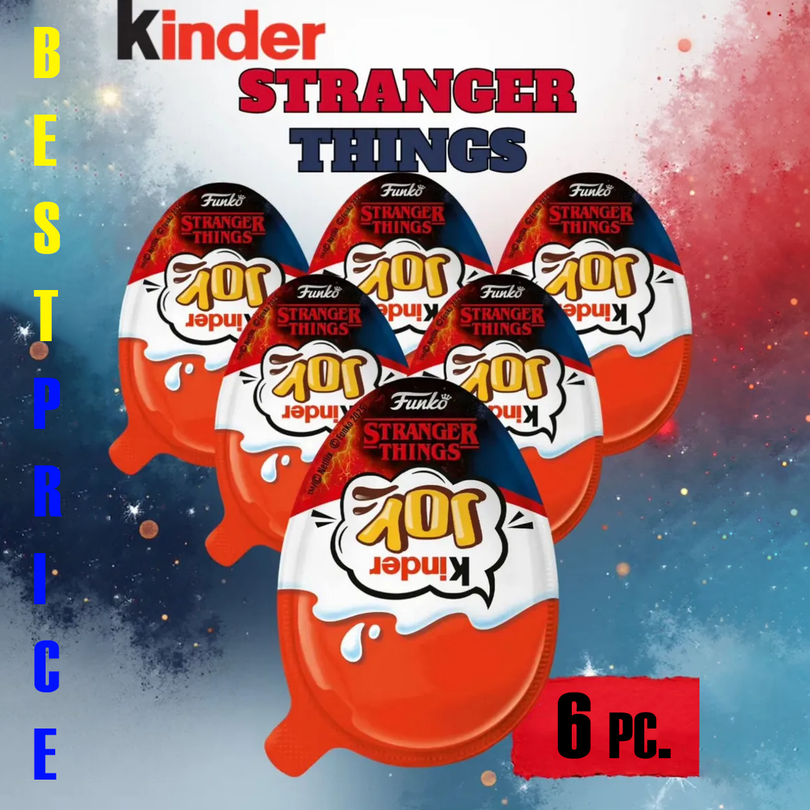 Set 6 Kinder Joy Stranger Things Funko Mini Figures Limited