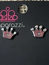 Adults, Girls, Teens~ 👑Crown Earrings 👑Pink with OIL SPILL 🔥 WOW