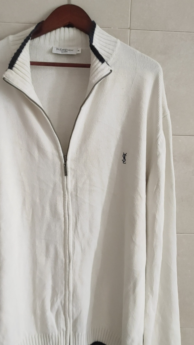 vintage Yves Saint Laurent ホワイトカーディガン s-l1200.png
