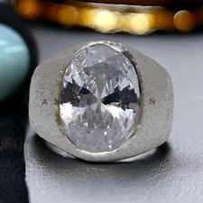 Moissanite Gemstone With 925 Sterling Silver Groom Ring For Men's #AL830