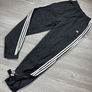 Adidas Men's Unlined Nylon Windbreaker Pants Ankle Zip Black Large K20 | eBay