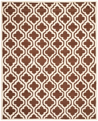 Safavieh Cambridge DARK BROWN / IVORY Wool Area Rug 9' x 12' - CAM132H-9
