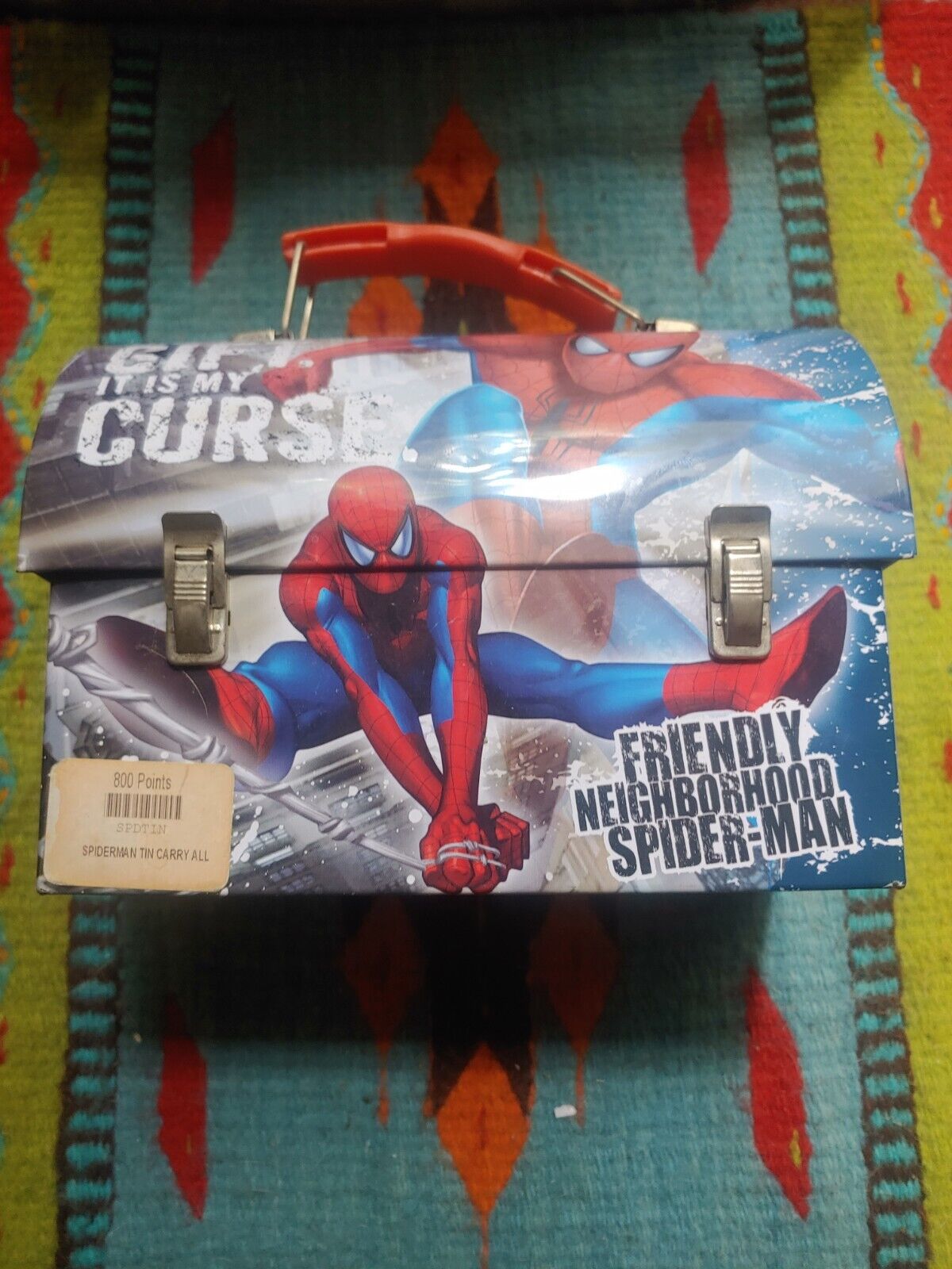 MARVEL SPIDER-MAN TIN METAL LUNCH/STORAGE BOX 2010 COMIC BOOK SUPER HERO