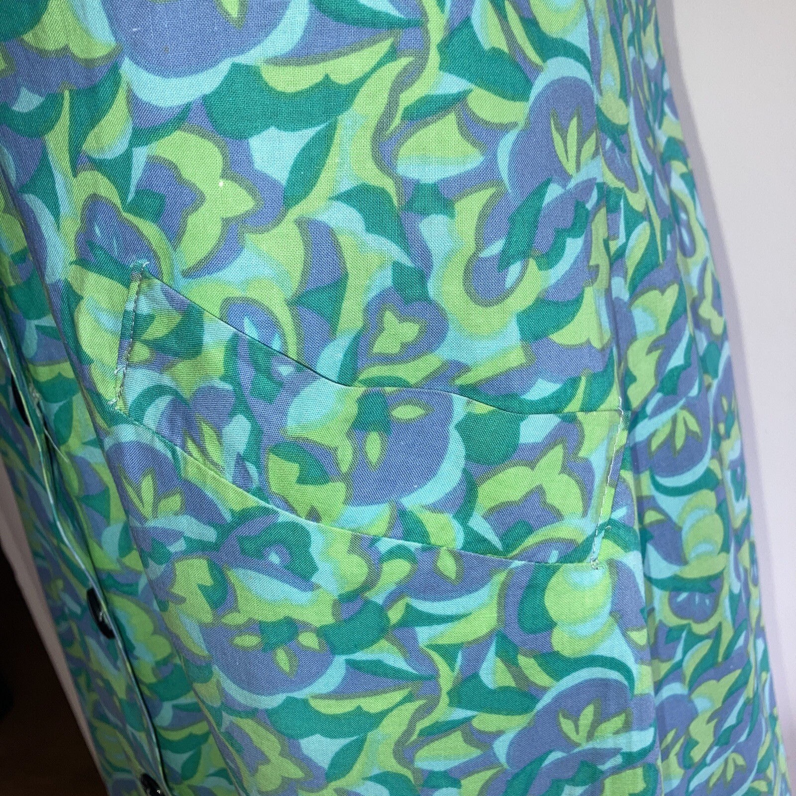 Vintage Late 1960s/Early 70s Cotton Dress, Goodwood? Pit to Pit 18.5" approx 7