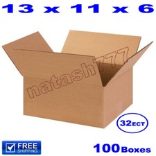 100 - 13x11x6 Cardboard Boxes 32-ECT Mailing Packing Shipping Corrugated Carton