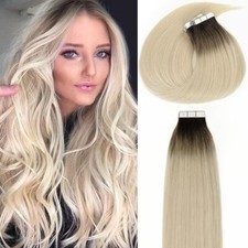 Lacerhair Natural Hair Remy Tape in Human Hair Extensions Dip Dyed Balayage 2...