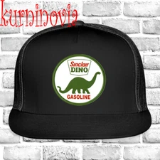 Sinclair Dino Gasoline Black Trucker Hat Cap Adult Size