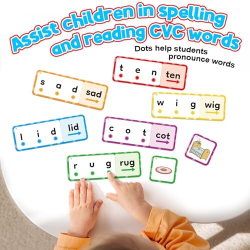 CVC Word Games Sensory Toy - Phonics Learning Flash Cards With Bubble Popper For Kids 3+ Years