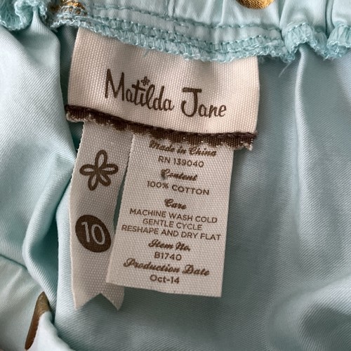 Matilda Jane GILDED GREENS SKIRT sz 10 Gold Foil Dot Mint Twirl Hello Lovely - Picture 5 of 5