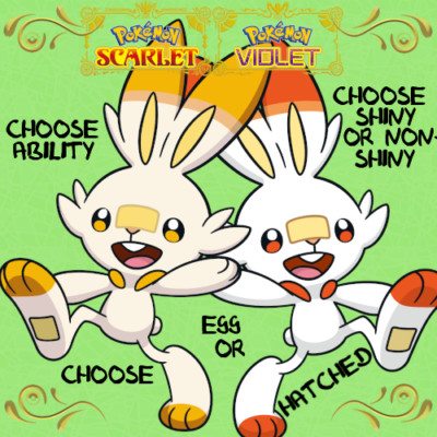 Choose Scorbunny shiny Non-shiny Egg or Hatched 6IV Jolly Pokemon Scarlet Violet