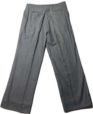 OLD dunhill Italy製? 2tuck Wool Slacks Vintage Dunhill Trousers Size 40 US 36 Gray Silver Pinstripe