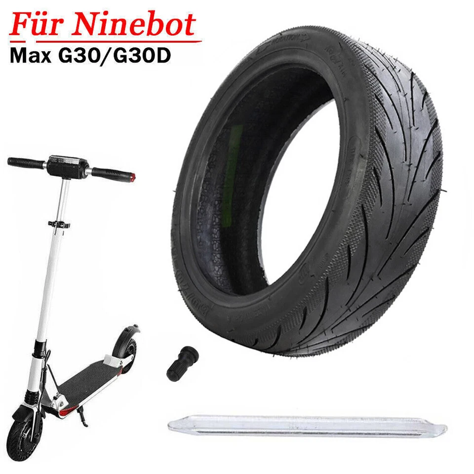 Reifen Gummi Für Ninebot Max G30/G30D Zubehör +Ventil E Scooter 10Zoll 60/70-6.5
