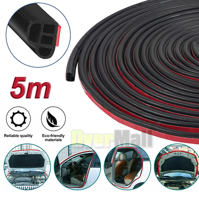 5M Double Layer Seal Strip Car Door Trunk Weather Strip Edge Moulding-Parts New