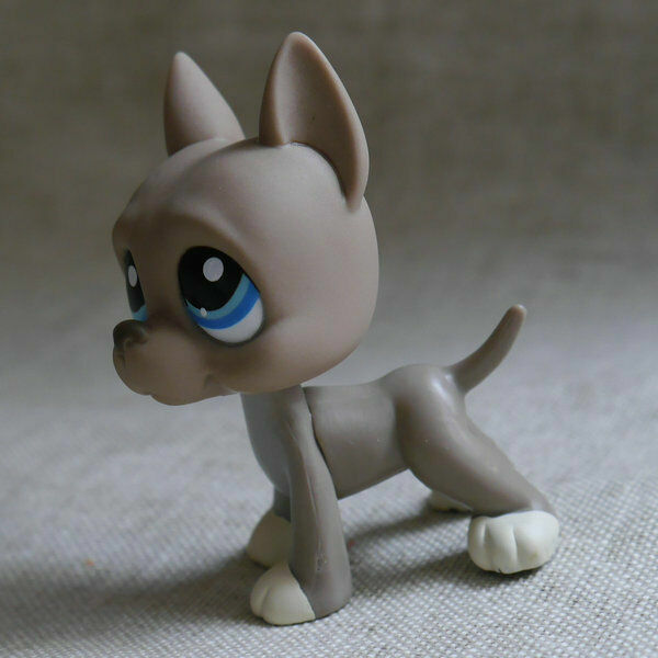 Littlest Pet Shop Grey Great Dane Pubby Dog LPS 184 Mini Action