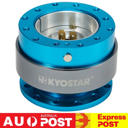 Universal Quick Release Steering Wheel Hub Adapter Snap Off Boss Kit Light Blue - Picture 2 of 9