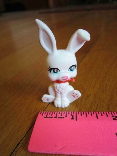Mattel Small Bunny Accessory White Rabbit 2.25" 2008 Toy FREE SHIP - Picture 2 of 7