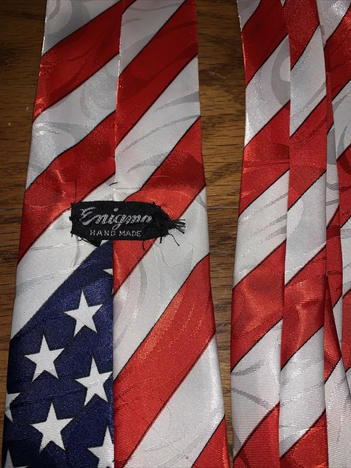 Corbata Patriótica Roja Blanca Azul EE. UU. BANDERA Estrellas Rayas ÚNICA ENIGMA Hecha a Mano ❤️tb50 Foto 3 de 4