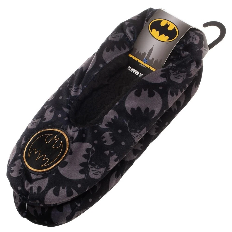 Batman Zapatilla Calcetines Acogedores Forro de Piel Sintética DC Comics Negro Gris Cálido Invierno Regalo Foto 4 de 4