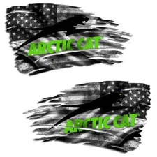 American Flag Decal Sticker Subdued USA Distressed ATV Snowmobile for Arctic Cat