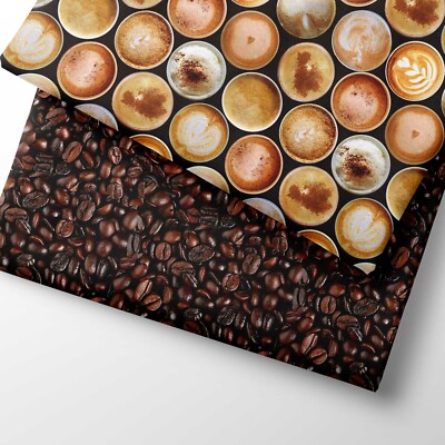 100 % Baumwolle Kaffeebohnen Getränke Kinder Basteln Kleid Nähen Premium Stoff | FQ