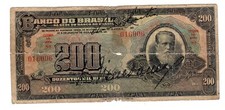 Brazil BRAZIL Brazil 200 MIL REIS 200,000 REIS L.1923 P121a DOM PEDRO II RARE