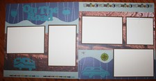 Travel Camping 12 x 12 scrapbook layout double page 3D handmade photo ready
