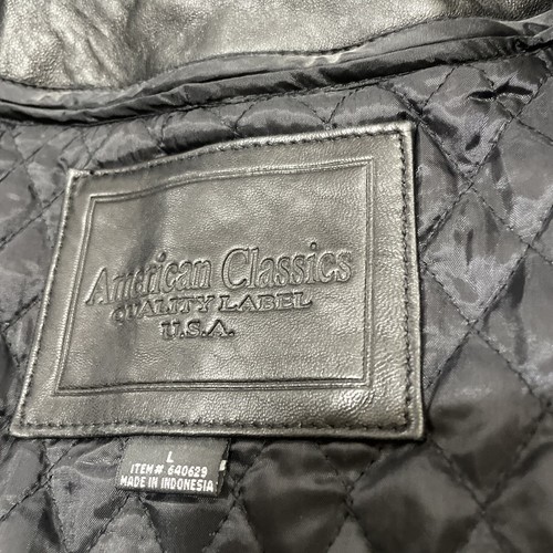 American Classics Leather Jacket Men L 2-in-1 Lined Cafe Race Motorcycle Bomber - Picture 6 of 21