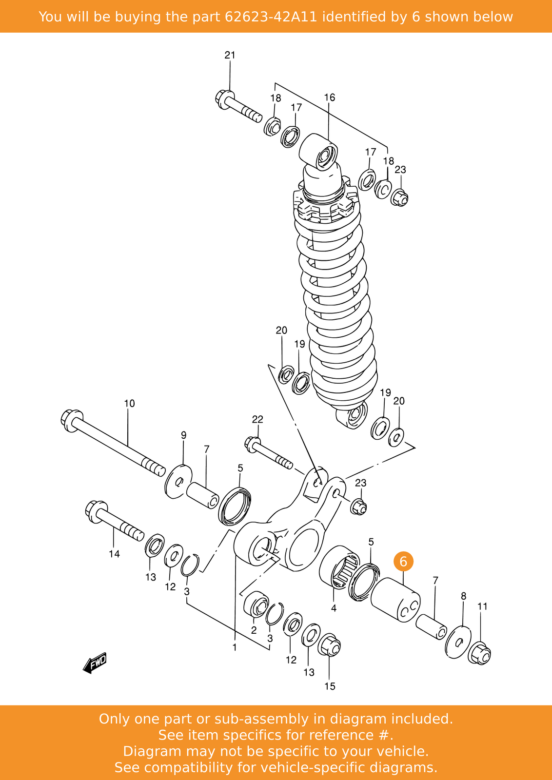 SUZUKI Spacer Rear Suspension Eccentric 6262342A11 OEM for sale online