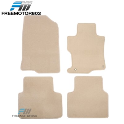 Fits 08-12 Honda Accord Senda 4Dr Front & Rear Floor Mats Carpet Beige Nylon 4PC